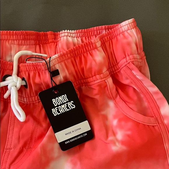 Bondi Beamers Coral Tie-Dye Athletic Beach Shorts - Picture 3 of 5